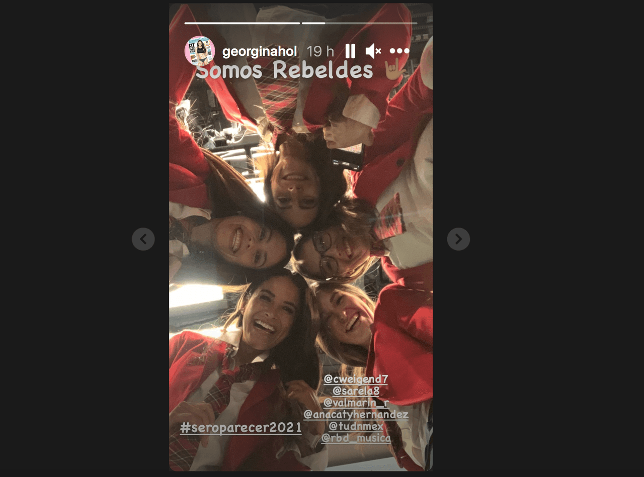 Gina Holguín y el resto de las conductoras deportivas compartieron el momento en sus historias de Instagram.