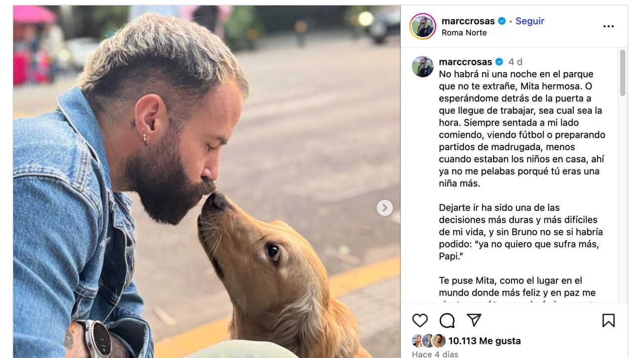 Marc Crosas se despide de su mascota.
