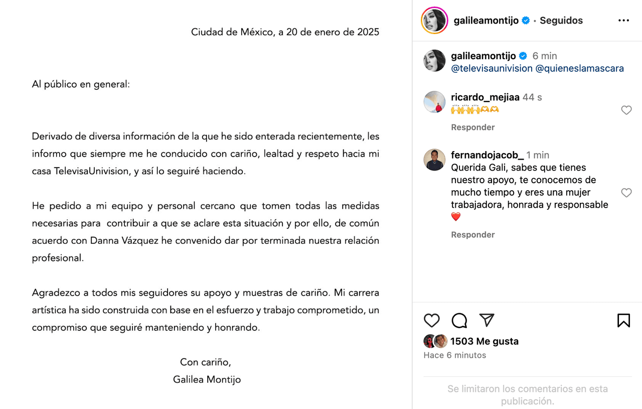 Galilea Montijo rompe el silencio tras señalamientos de TVyNovelas