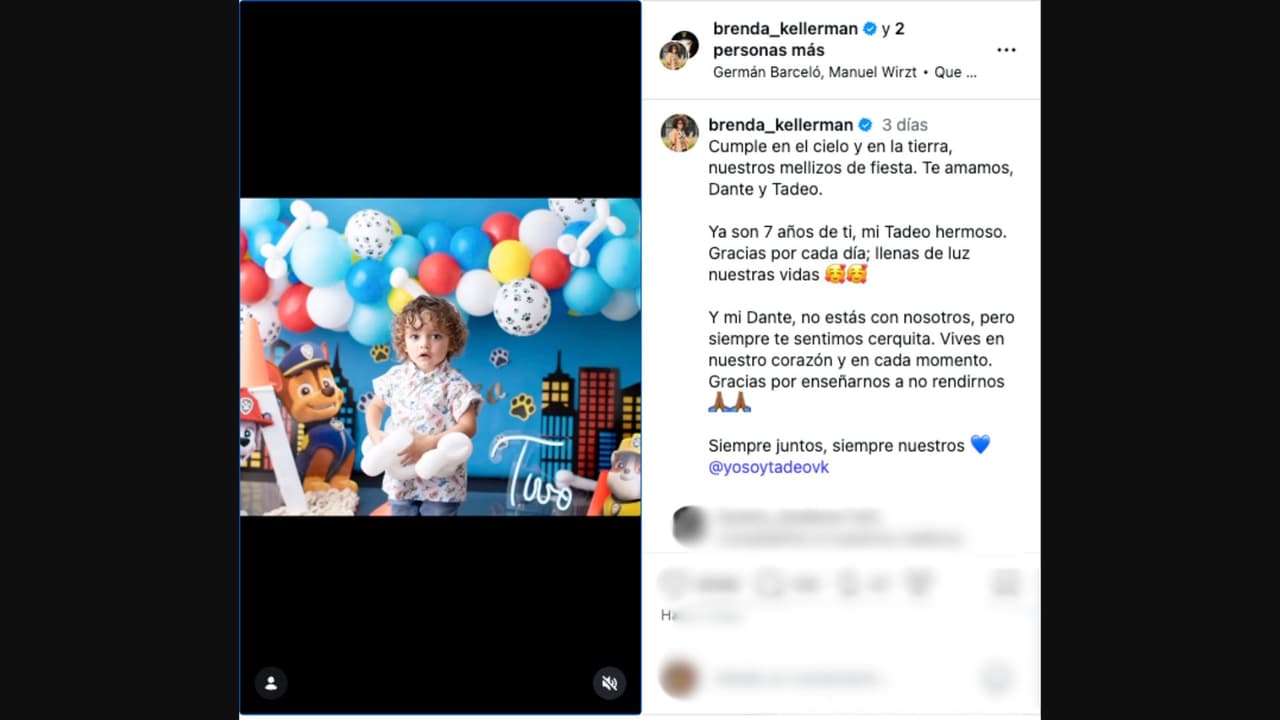 Tadeo, hijo de Brenda Kellerman y Ferdinando Valencia, cumplió 7 años
