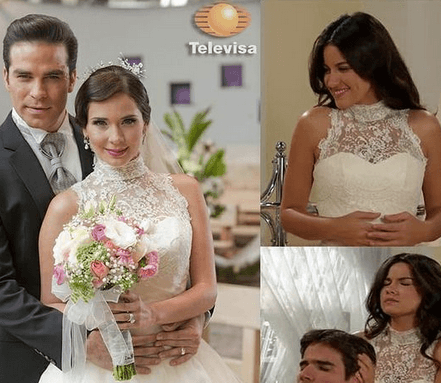 Adriana Louvier y Maite Perroni. Las actrices utilizaron el mismo vestido de novia para casarse en una telenovela. La primera lo hizo en 'Corona de Lágrimas' en 2012, y la exrebelde en 'La Gata', en 2014.