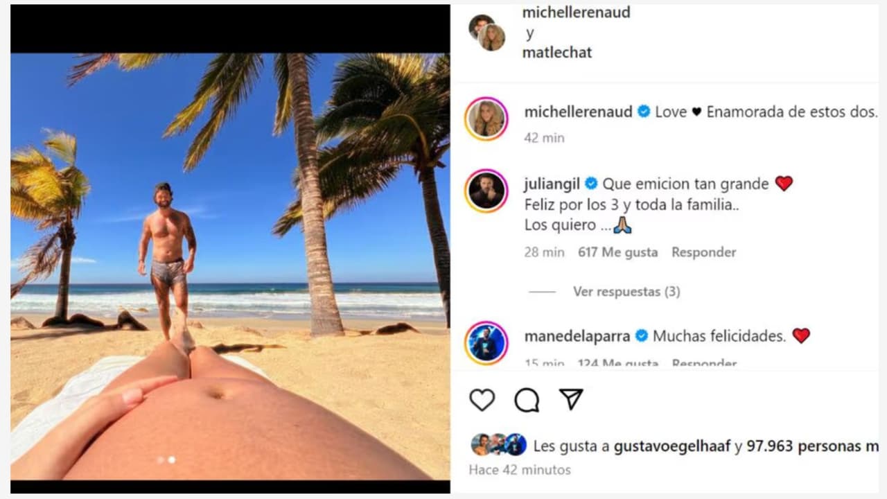 Así anunció Michelle Renaud su embarazo.