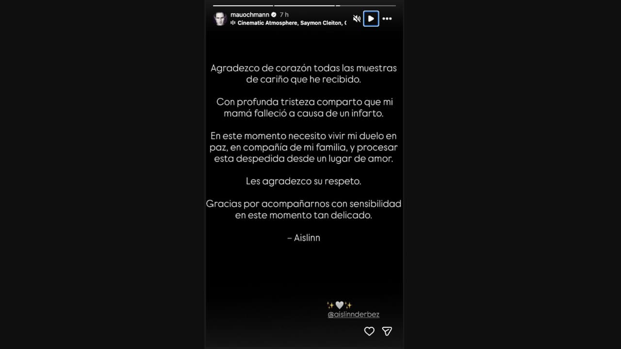 Mauricio Ochmann muestra su apoyo a Aislinn Derbez tras la muerte de su madre