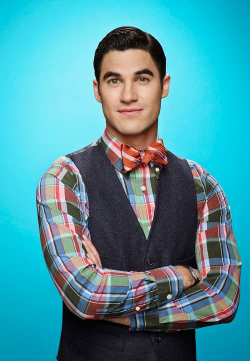 El actor Darren Criss en el papel de Blaine Anderson en la serie Glee