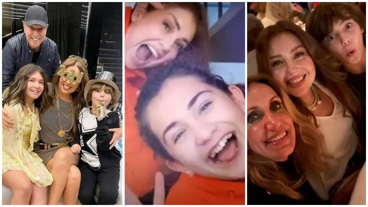 Thalía y su familia en 2020; así lucía Sabrina en 2022, mientras que en 2023 Matthew posó para la selfie de Lili Estefan
