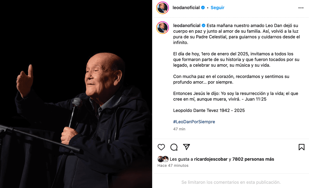 Muere Leo Dan y así le dan el último adiós