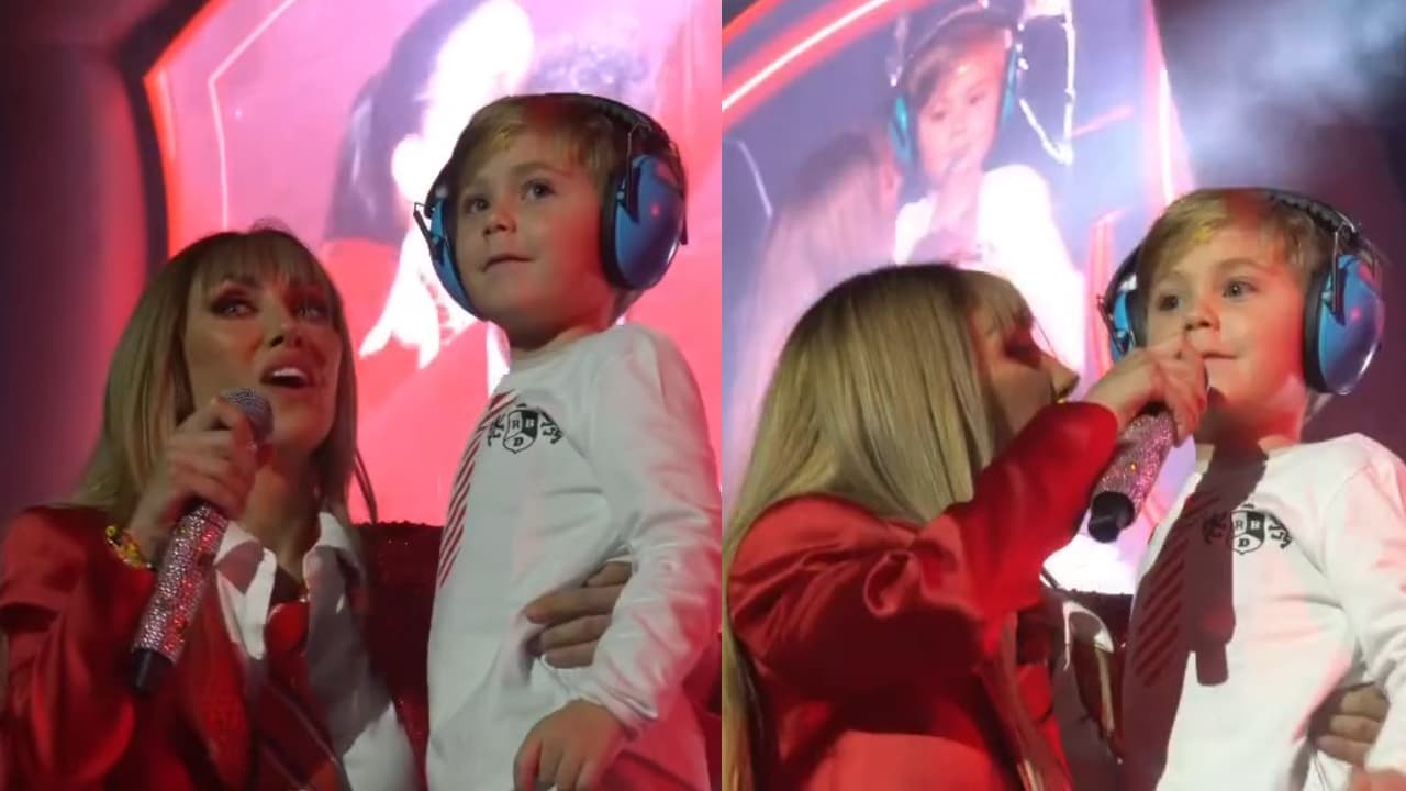 Manuel acaparó la atención al saludar al público presente