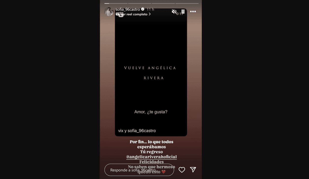 Así reaccionó Sofía Castro al anuncio del regreso a las telenovelas de Angélica Rivera