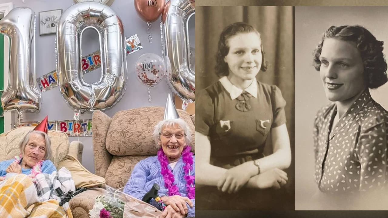 Gemelas se reúnen para celebrar su cumpleaños 100: compartieron su vida