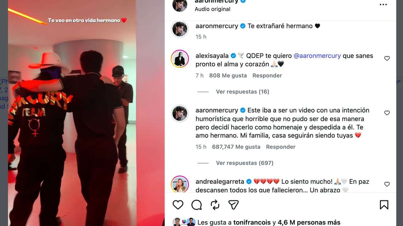 Aarón Mercury se despide de su amigo Oliver Tree.