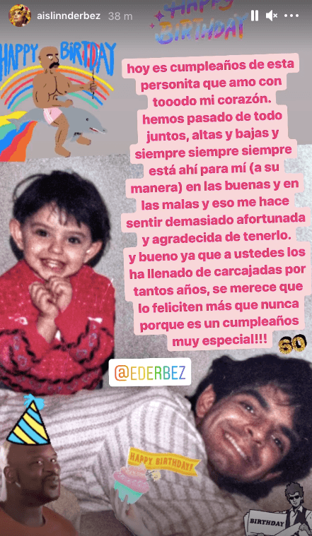 Aisslin Derbez felicita a su papá.