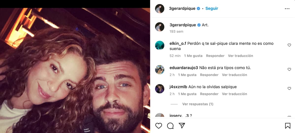 Publicación de Gerard Piqué en Instagram