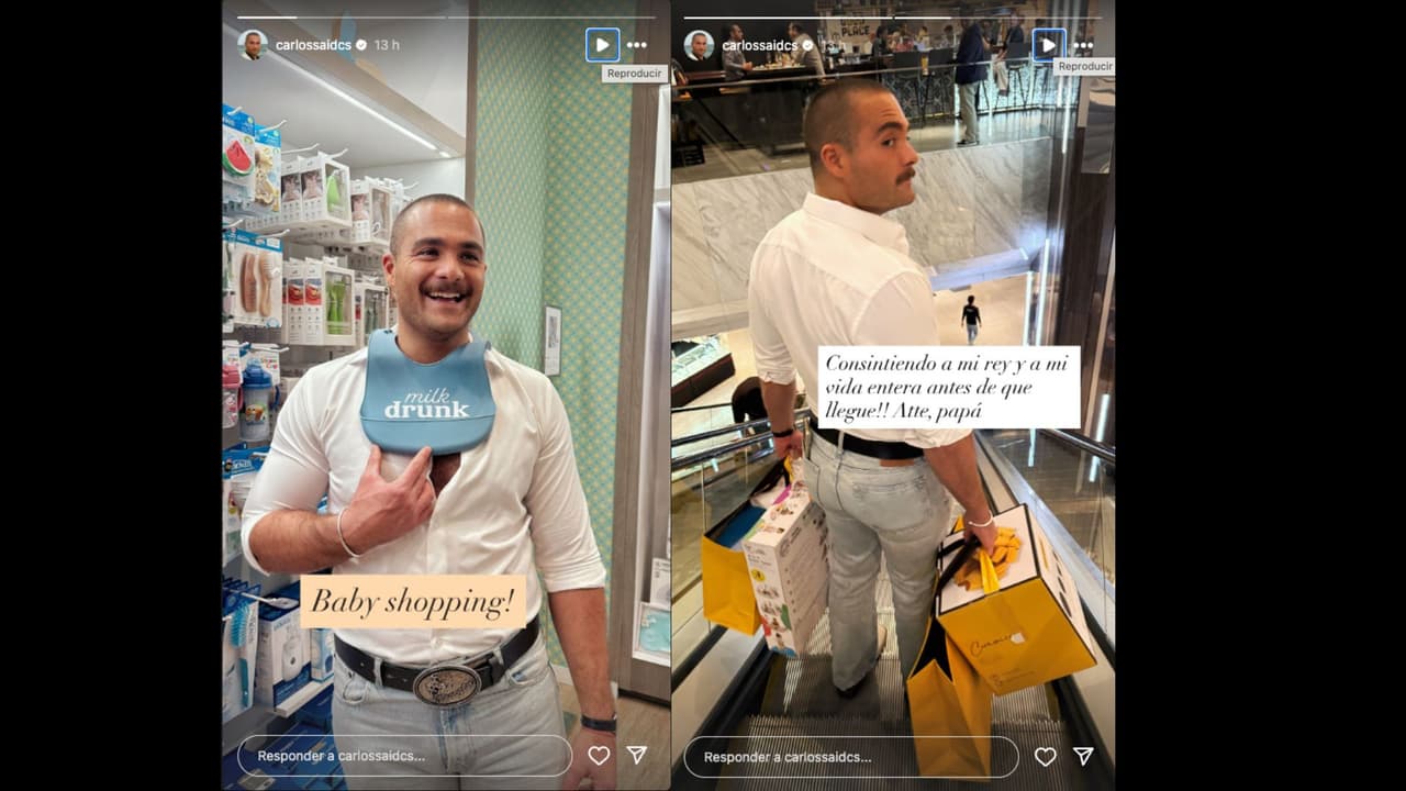 Carlos Said y Claudia Martín salieron de compras para su bebé