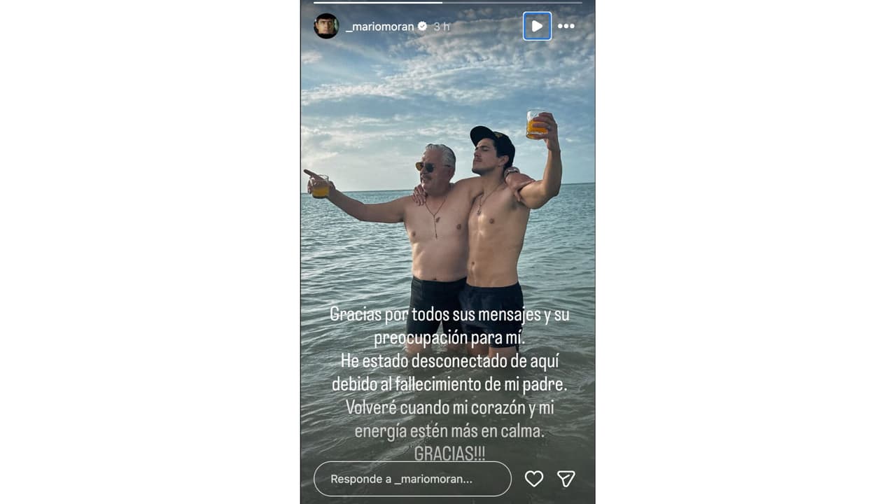 Mario Morán anuncia la muerte de su papá.
