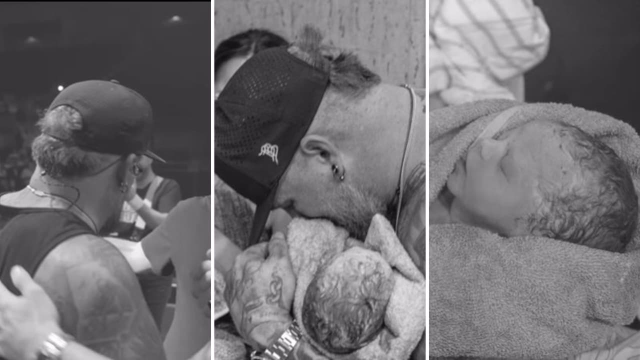 Brantley Gilbert detiene show por nacimiento de su hijo en pleno autobús de la banda.