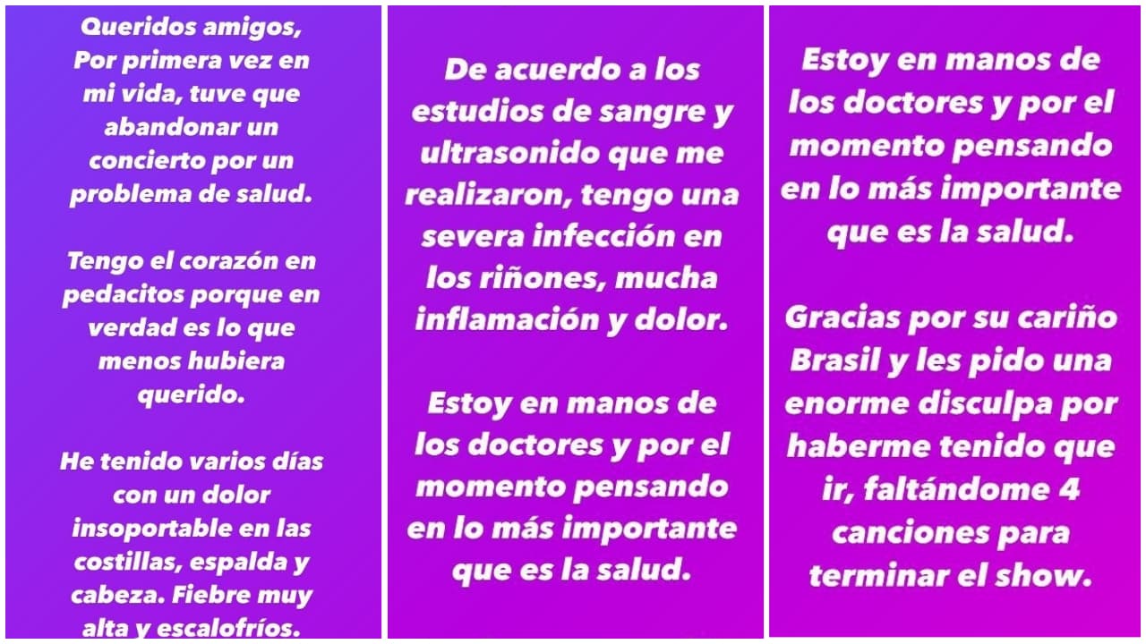 Anahí tiene infección en los riñones