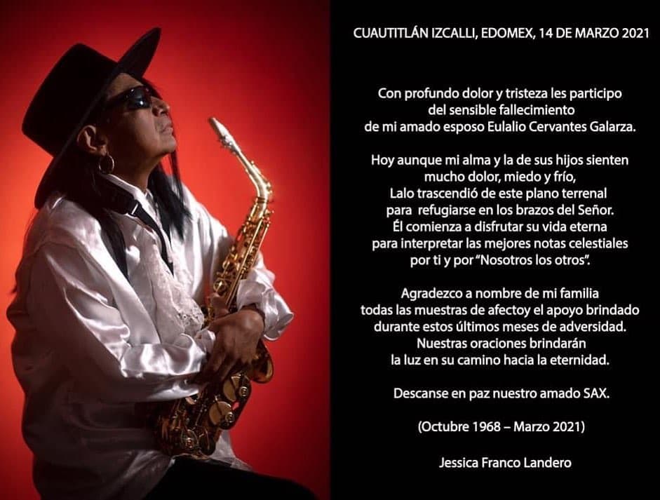 Muere Sax, integrante de la Maldita Vecindad, tras ser hospitalizado por Covid-19