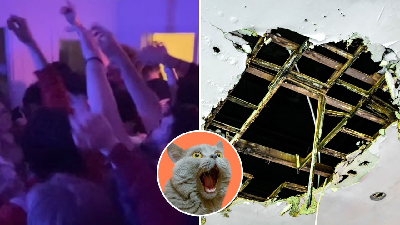 Jóvenes hacen fiesta masiva en departamento y el vecino de abajo graba cómo se cae su techo