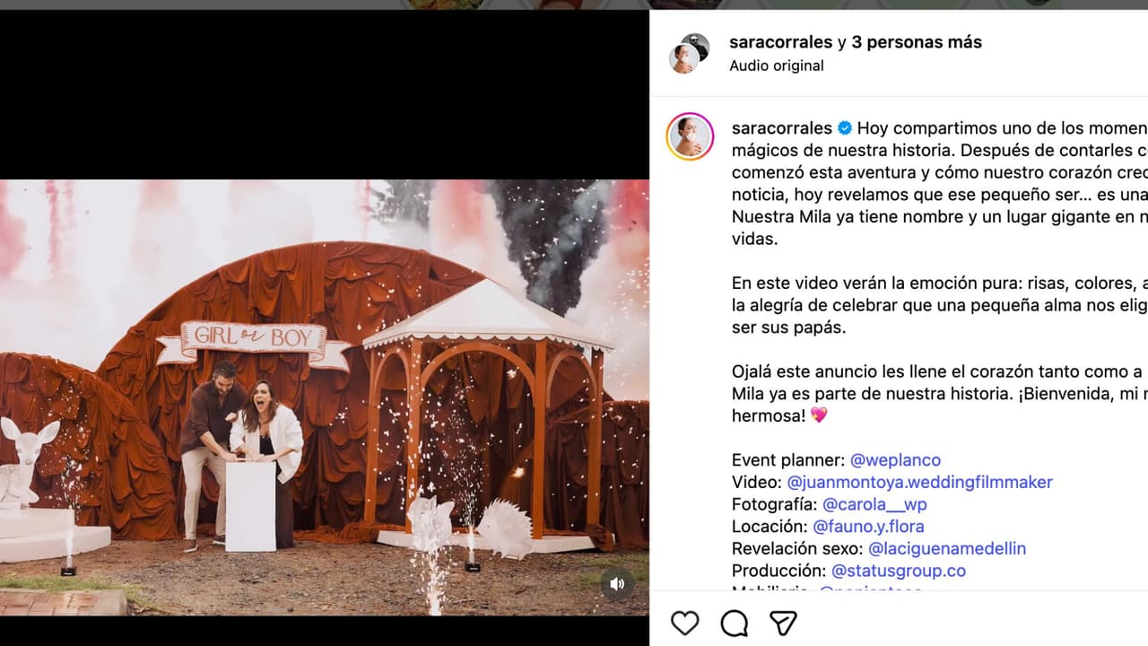 Sara Corrales revela que está a la espera de una niña.