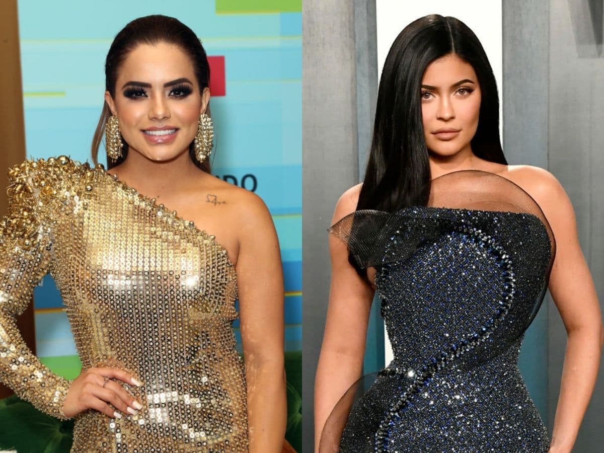 La actriz lució un característico look de la modelo.