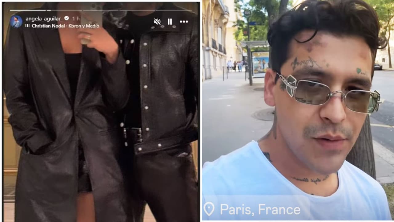 Christian Nodal y Ángela Nodal presumen su viaje a París en su redes sociales