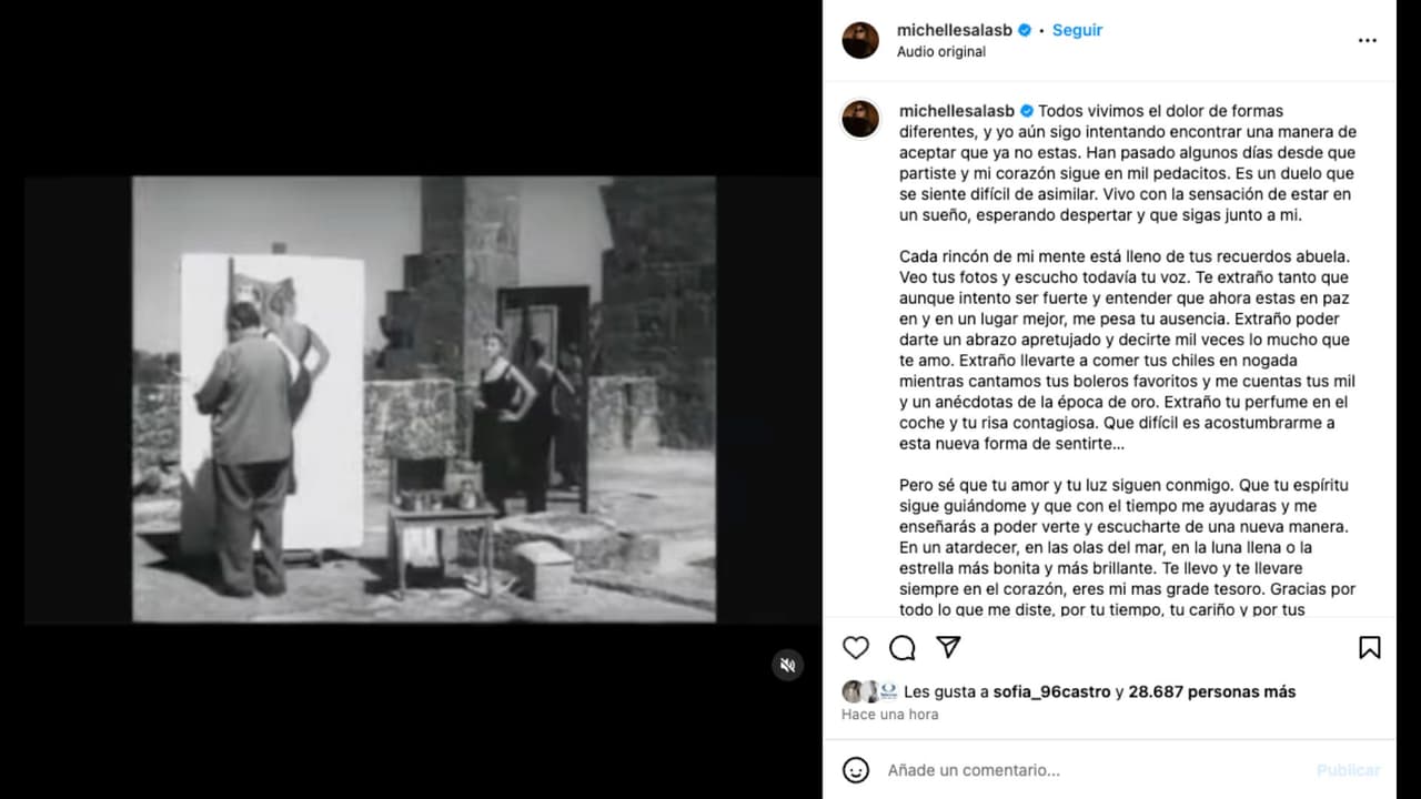 Michelle Salas dedica emotivo mensaje a su bisabuela Silvia Pinal