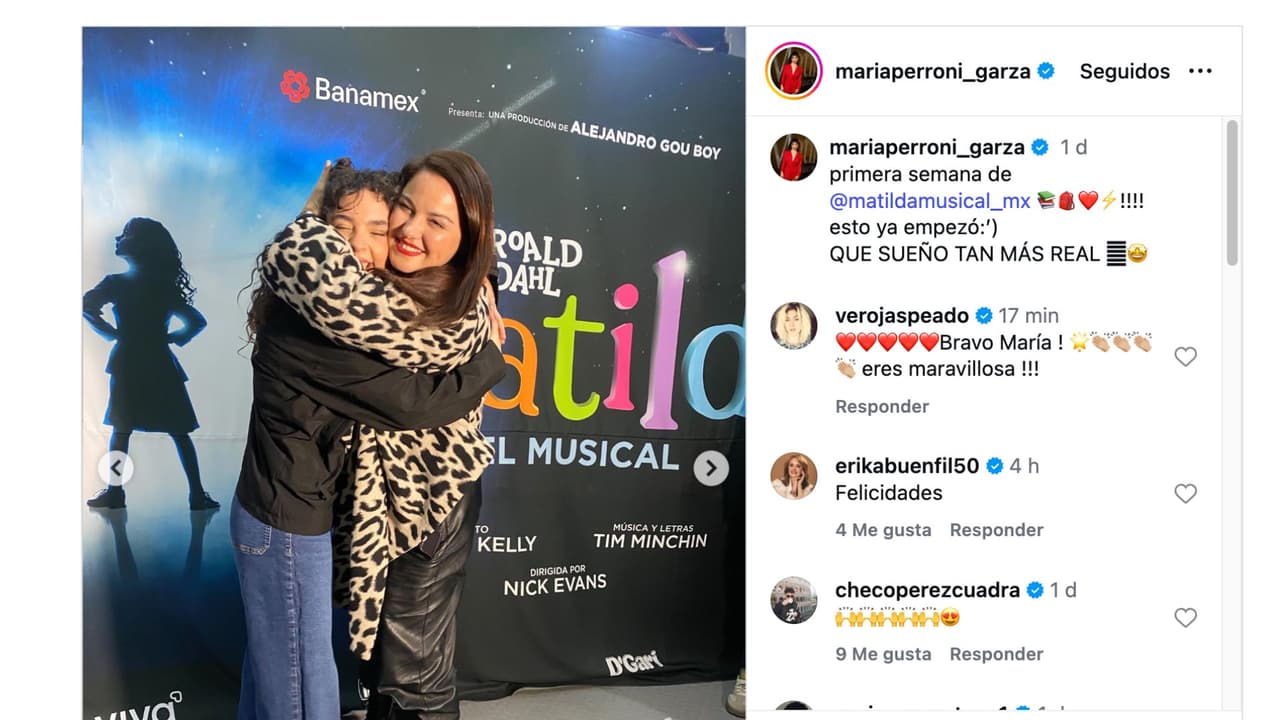 María Perroni con su tía Maite.