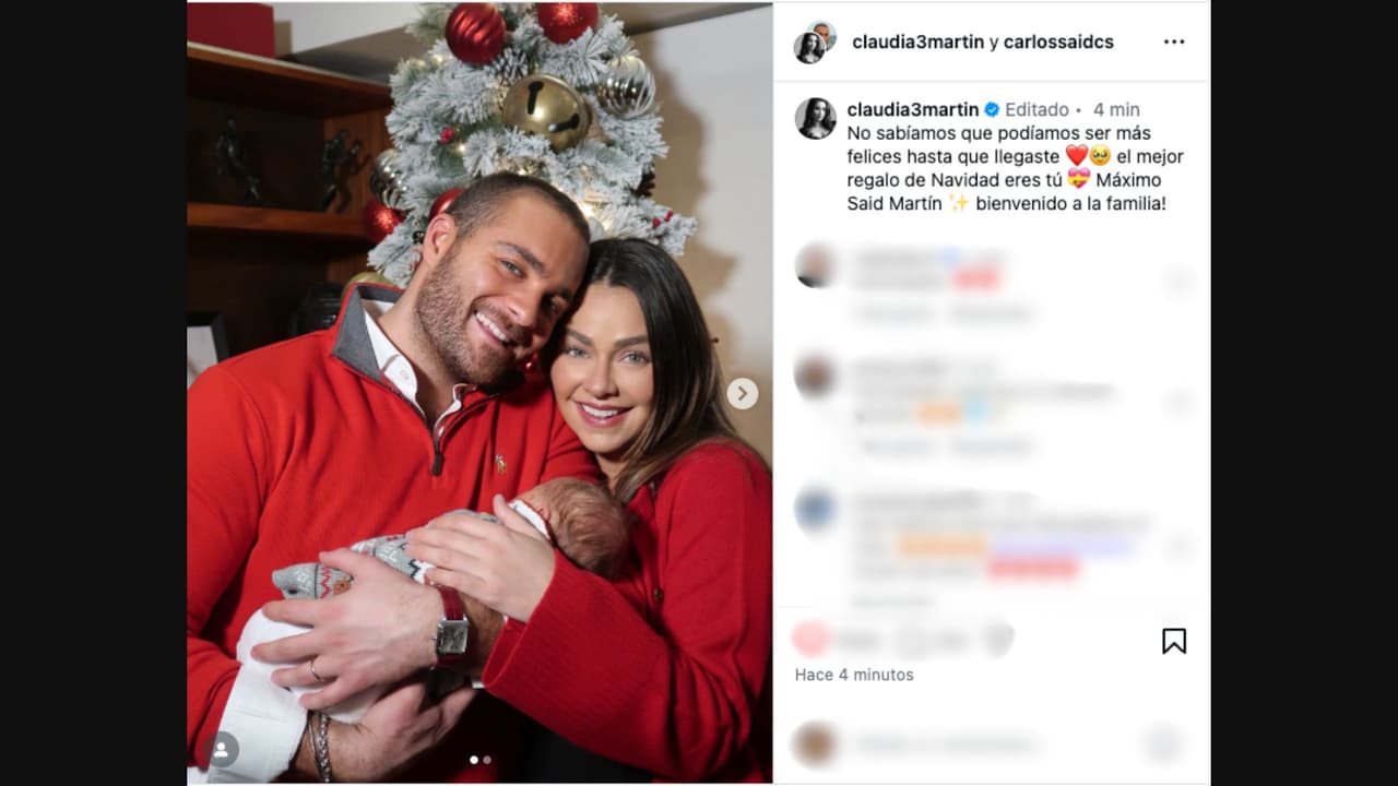 Claudia Martín y Carlos Said anuncian el nacimiento de su primer hijo