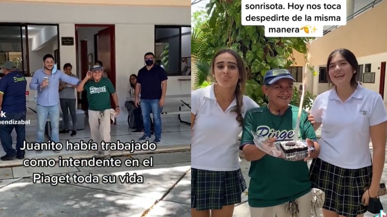 Alumnos dan conmovedora despedida al conserje en su último día de trabajo: video viral