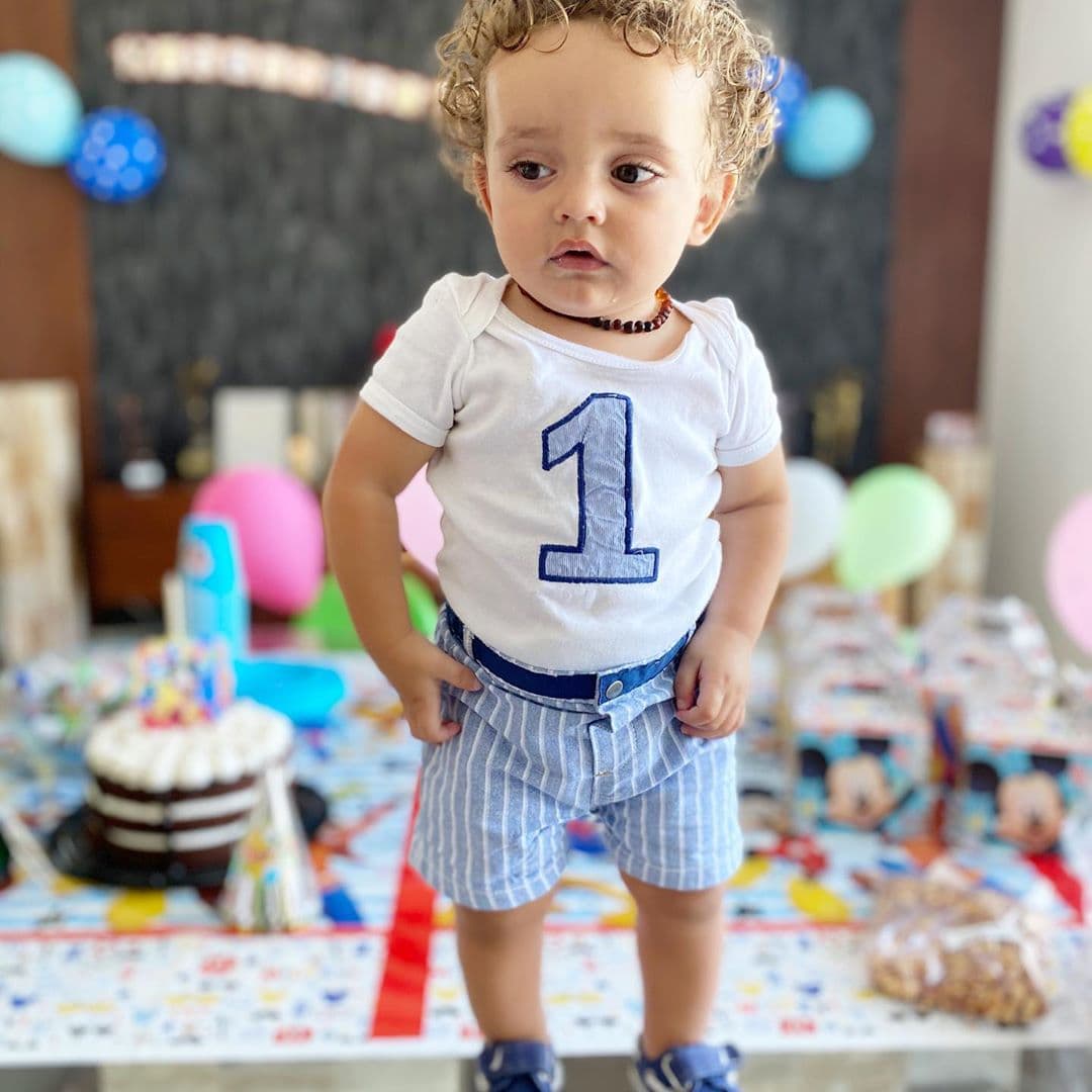 Tadeo, hijo de Ferdinando Valencia y Brenda Kellerman, celebra su primer cumpleaños.