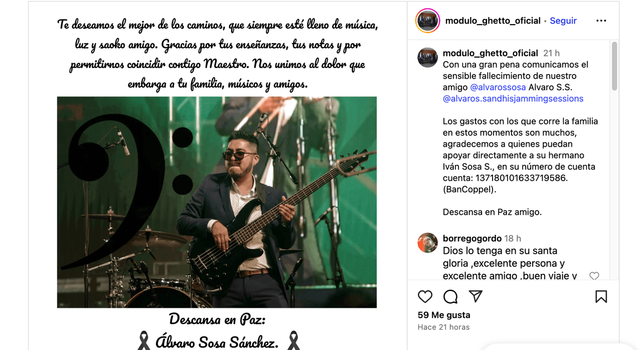 Muere famoso músico mexicano a los 31 años: devastados, hacen súplica tras su fallecimiento