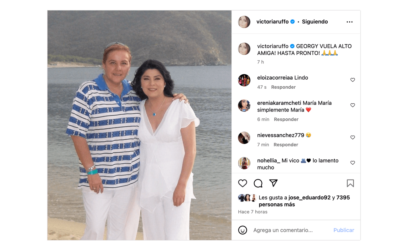 Victoria Ruffo está de luto, llora muerte de ser querido y se despide devastada: “Vuela alto, hasta pronto”