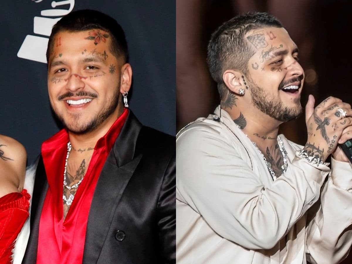 Christian Nodal decidió quitar los tatuajes de su rostro por su bebé.