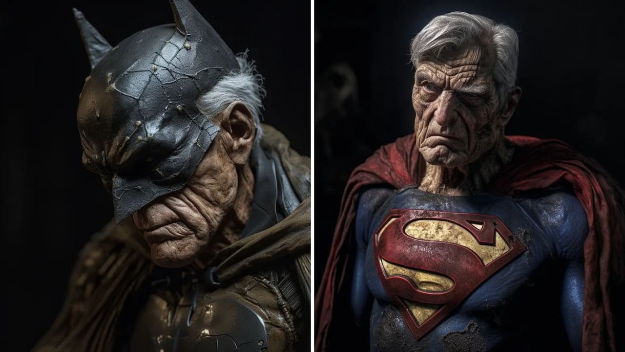 Así se verían Batman y Superman en su vejez
