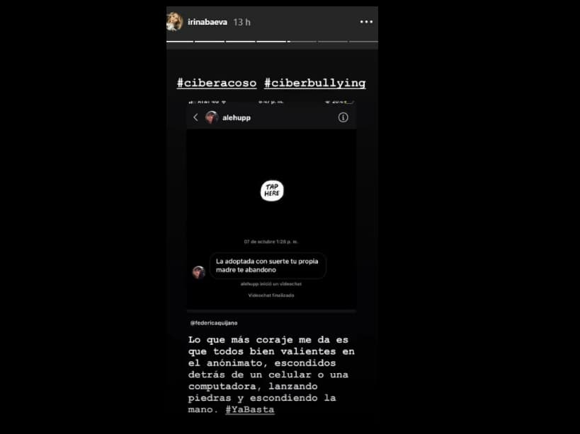 Irina Baeva reacciona al ciberacoso que sufre la hija de Federica Quijano, integrante de Kabah.
