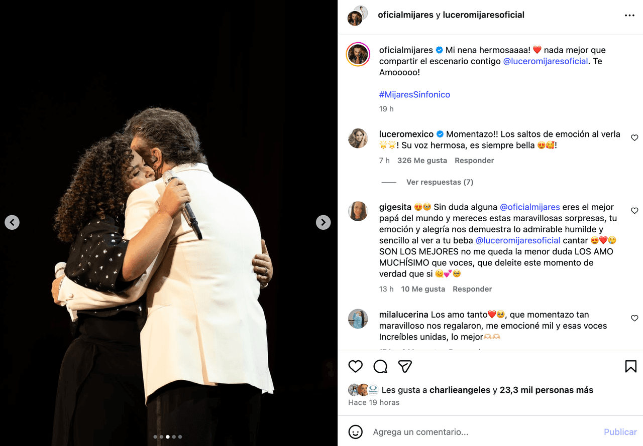 Manuel Mijares y su hija Lucerito.