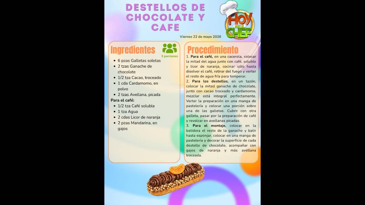 Prepara destellos de chocolate y café al estilo Hoy soy el Chef: AQUÍ la receta completa