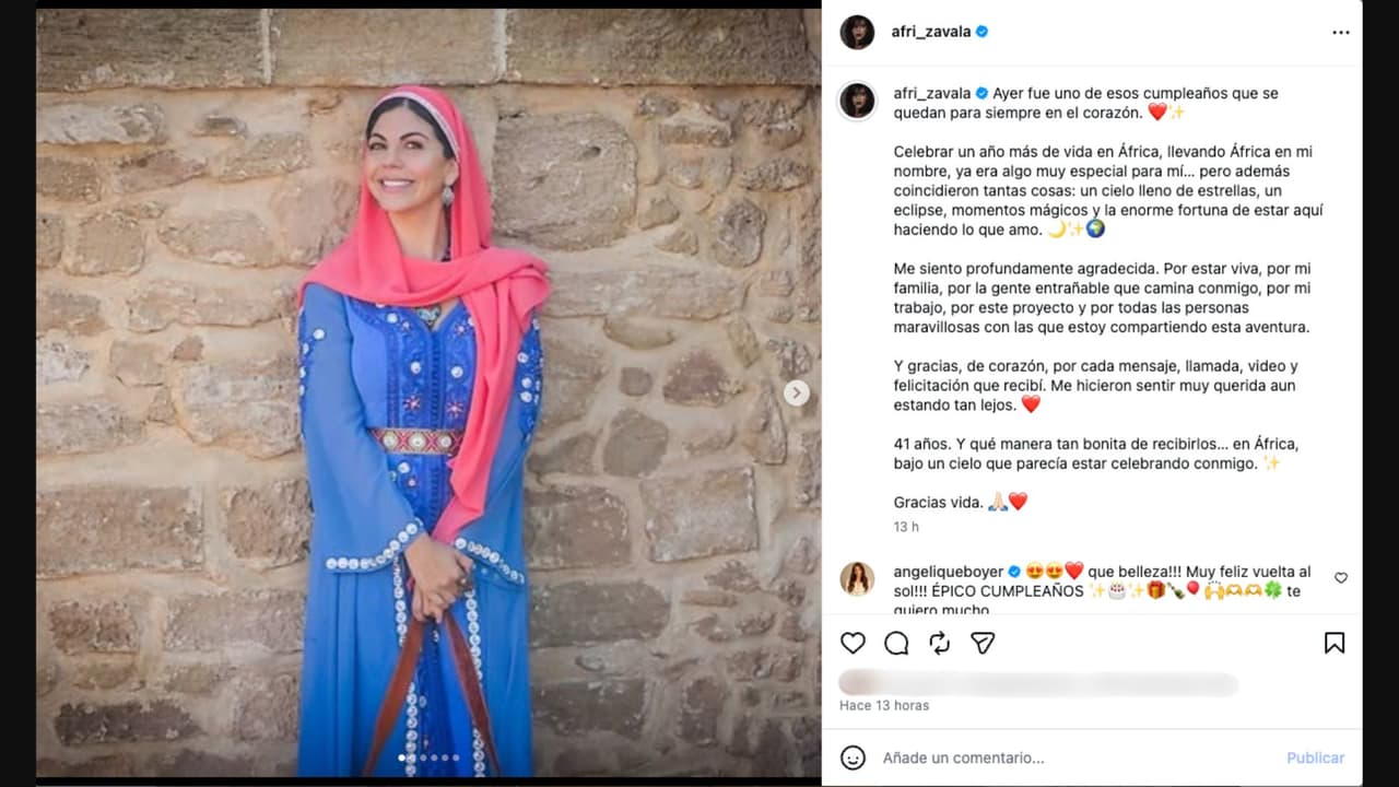 África Zavala celebra su cumpleaños desde Marruecos en las grabaciones de la nueva telenovela de Rosy Ocampo