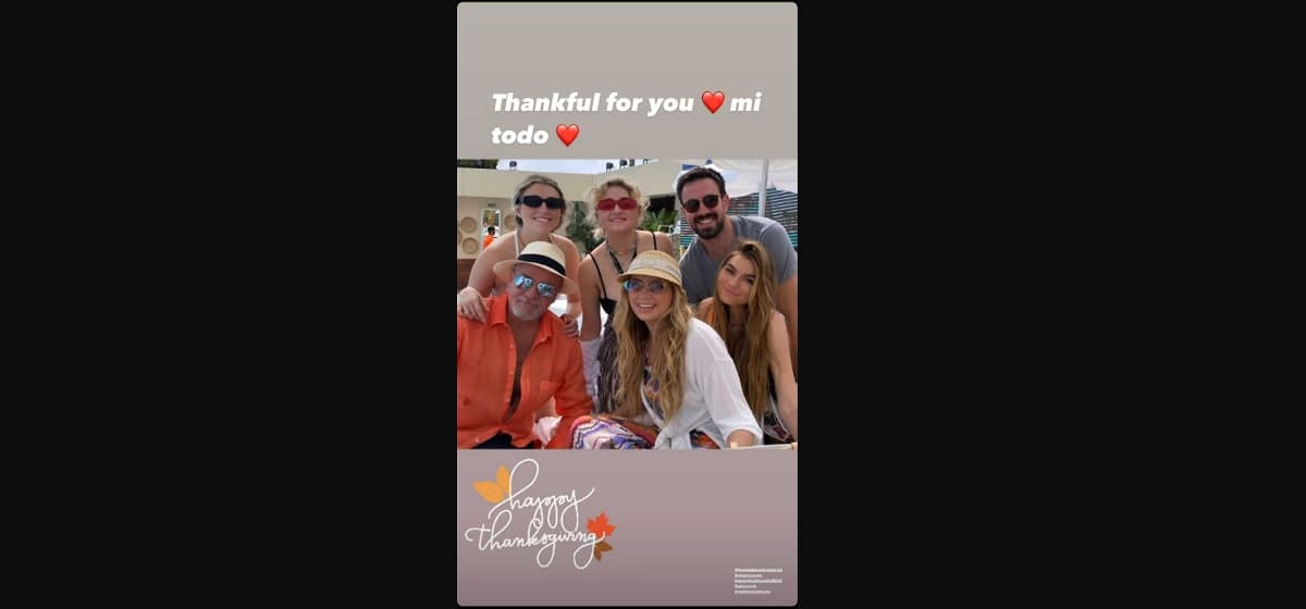 La imagen fue parte del festejo de la actriz y José Alberto Castro en Día de Acción de Gracias
