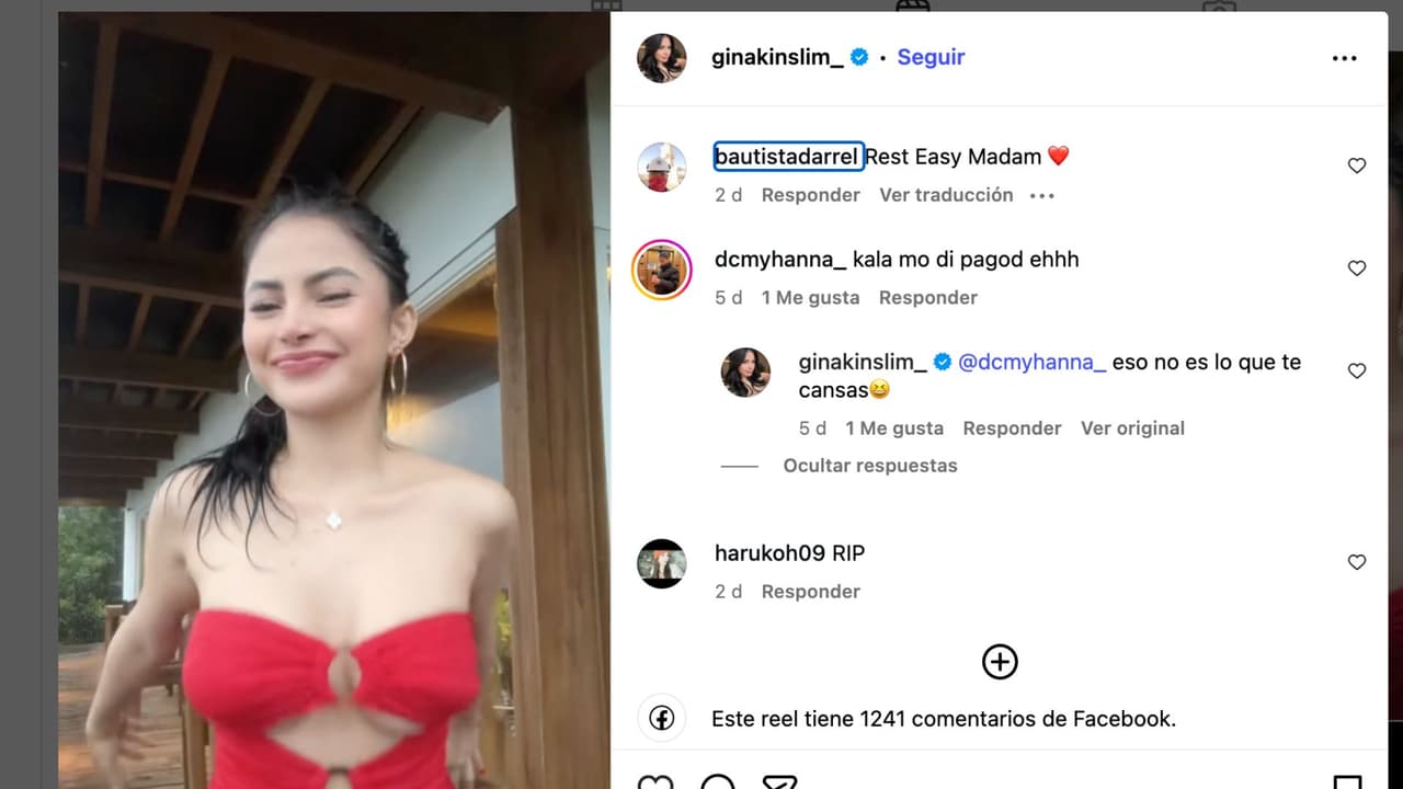 Último mensaje de Gina Lima en sus redes sociales.