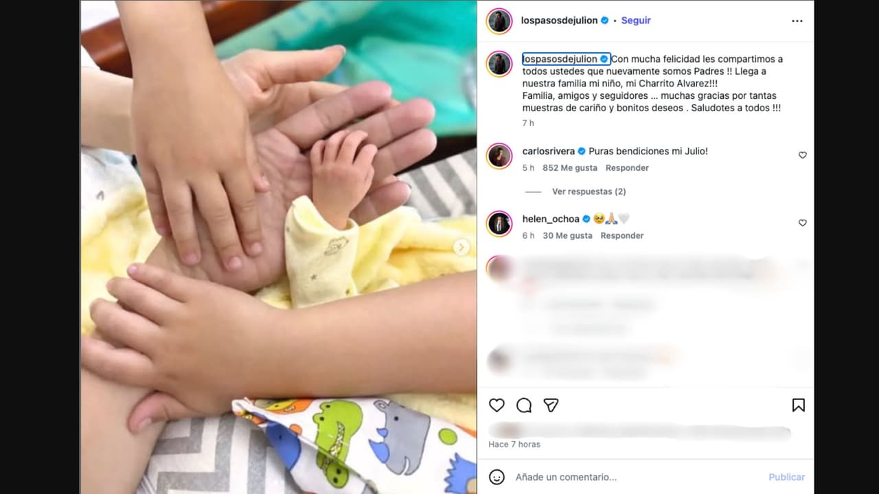 Julión Álvarez anuncia el nacimiento de su tercer hijo