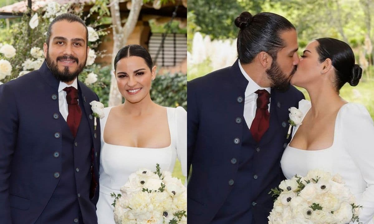 La actriz casí cae tras su boda civil con el productor