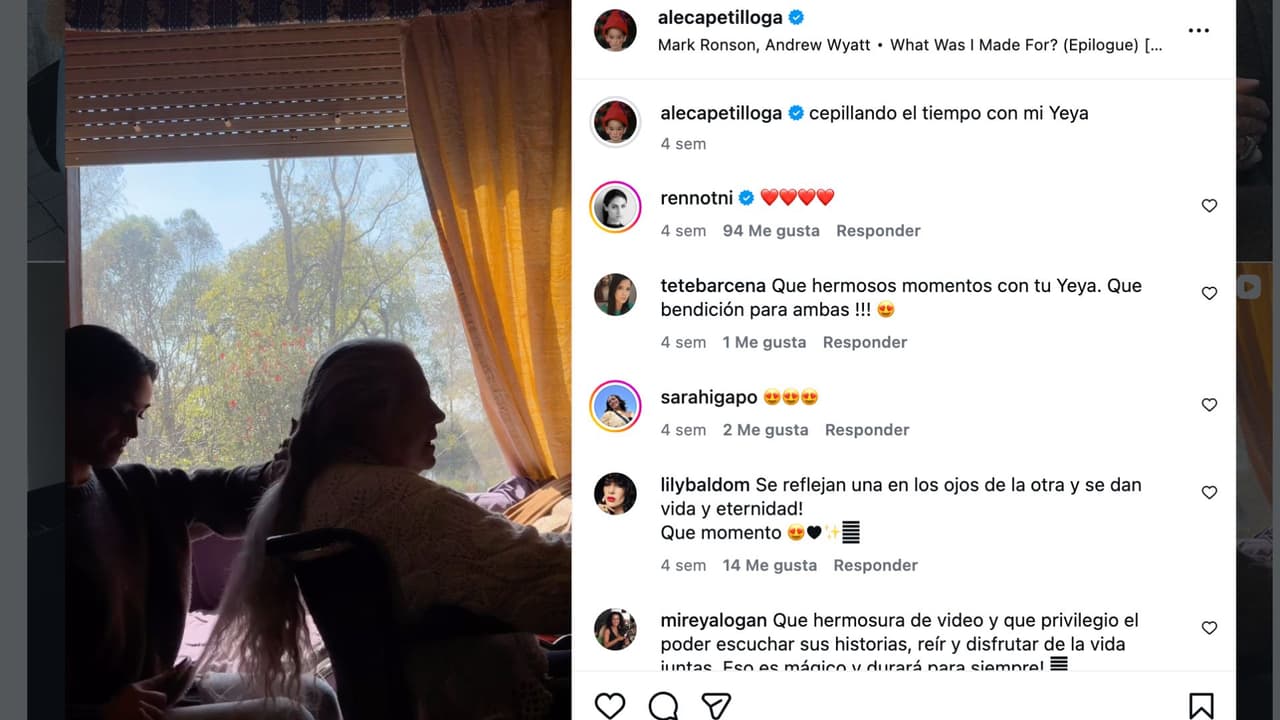 La última publicación que Alejandra Capetillo compartió con su abuela.