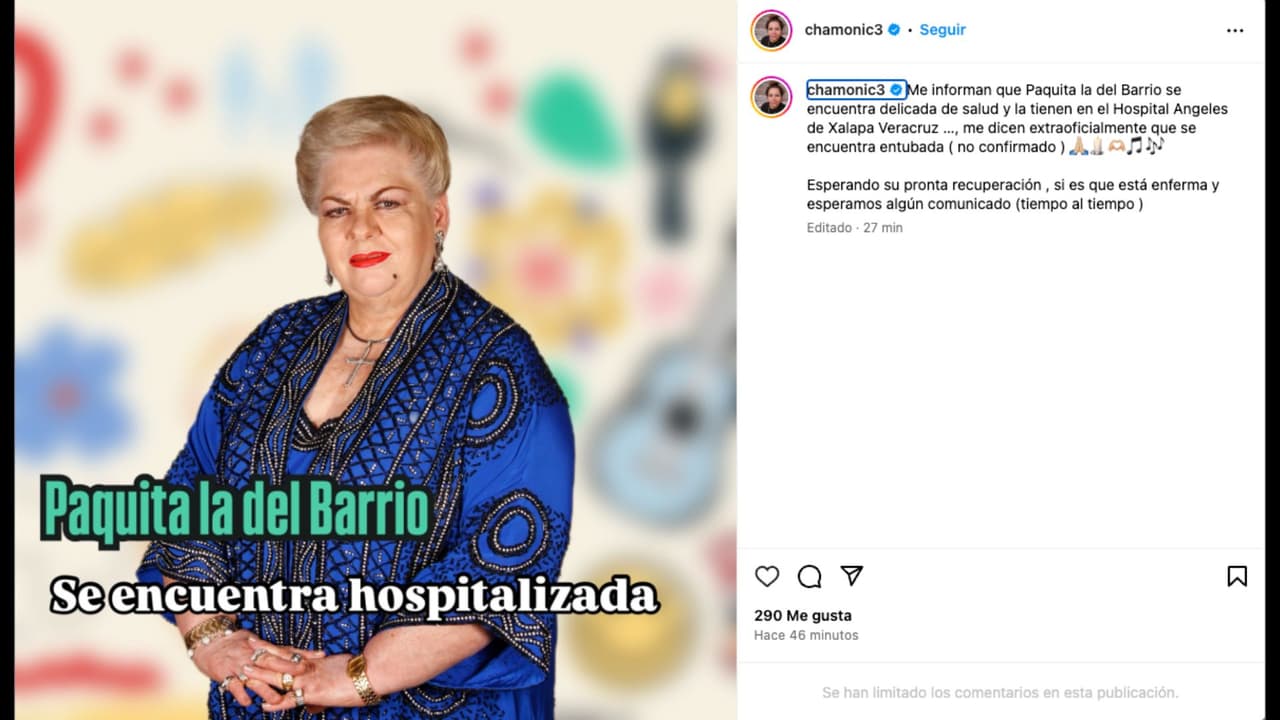 Paquita la del Barrio estaría hospitalizada en Veracruz: Esto es lo que se sabe sobre la salud de la cantante