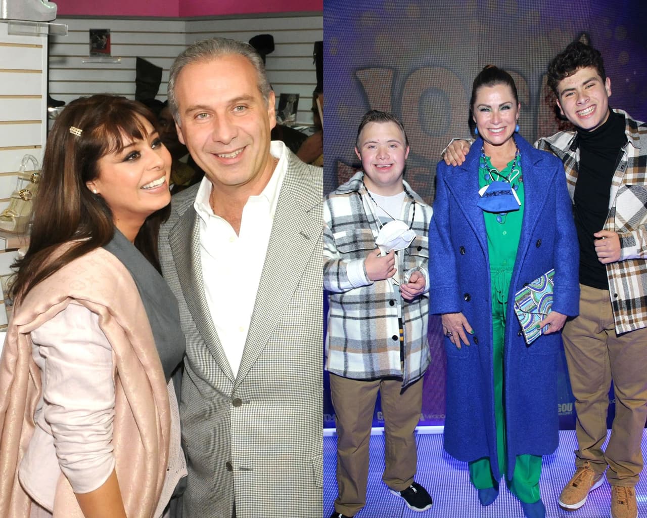 Yadhira Carrillo, Juan Collado y Lety Calderón junto a sus hijos, Luciano y Carlo.