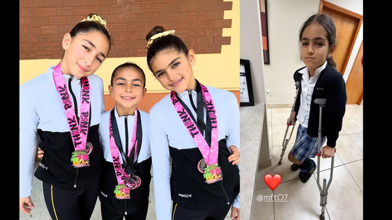 Caro, hija de Jacky Bracamontes, se lesionó tras su primera competencia de gimnasia del año