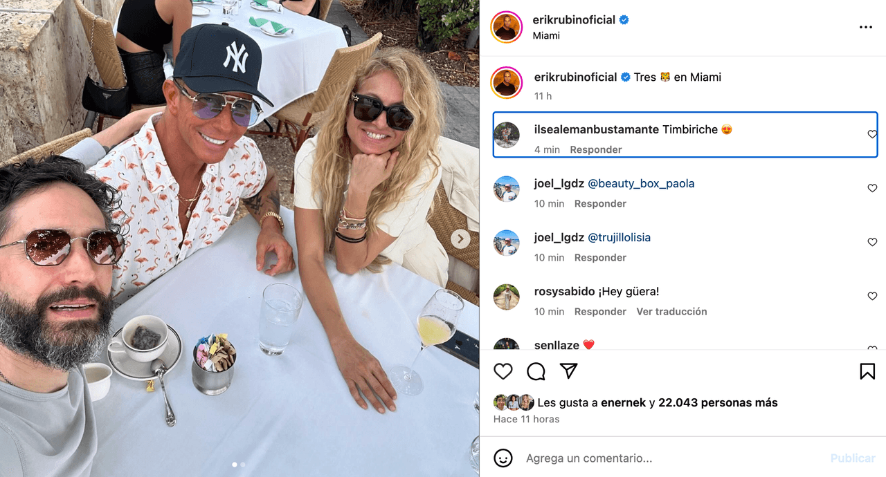 Erik Rubín se reencuentra con Paulina Rubio