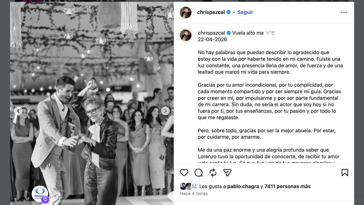 Chris Pazcal se despide de su abuela, la actriz Karina Duprez.