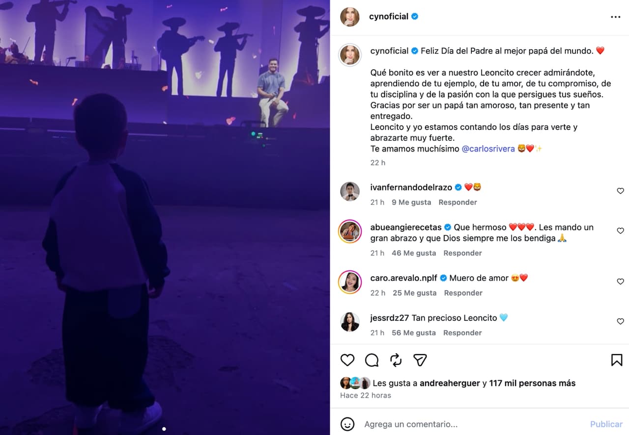 León, hijo de Cynthia Rodríguez y Carlos Rivera.