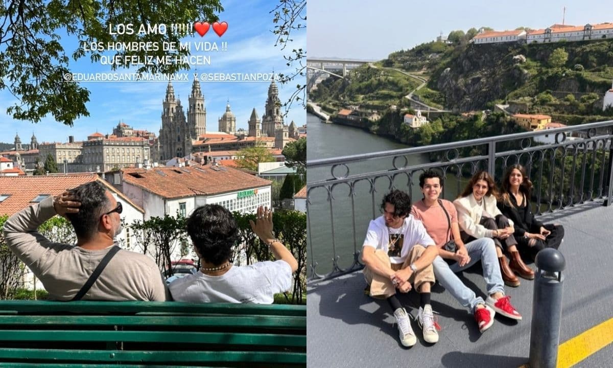 La actriz mostró detalles del viaje que realizan por Portugal y España